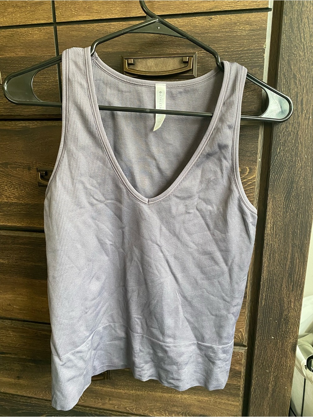 Athleta Lavender Ribbed V-Neck Tank